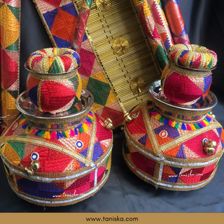 PRE-ORDER - New LED Jaggo (with Bells/Ghungroo) & Matching Mayian Set COMBO DEAL (Phulkari Print) - Available for