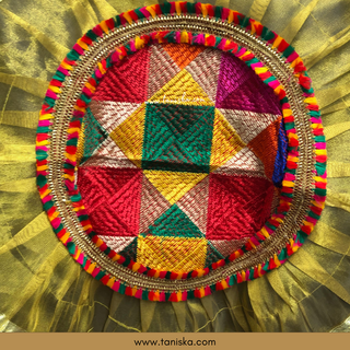 Mayian Fatti Full Set - Phulkari Design - Matching Jaggo Can Be Ordered! - Mayian / Haldi Set
