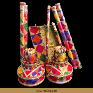 PRE-ORDER - New Phulkari LED Jaggo & Meenakari Mayian Set XL FAMILY COMBO DEAL (Meenakari & Phulkari Print) - Available