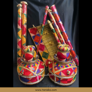 PRE-ORDER - New LED Jaggo (with Bells/Ghungroo) & Matching Mayian Set COMBO DEAL (Phulkari Print) - Available for