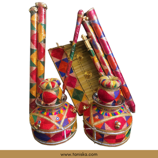 PRE-ORDER - New LED Jaggo (with Bells/Ghungroo) & Matching Mayian Set COMBO DEAL (Phulkari Print) - Available for