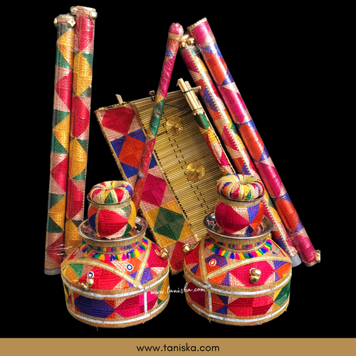 New LED Jaggo Plus Chaj Set (with Bells/Ghungroo) - Phulkari Print - Available for Pre-Order - Jaggo