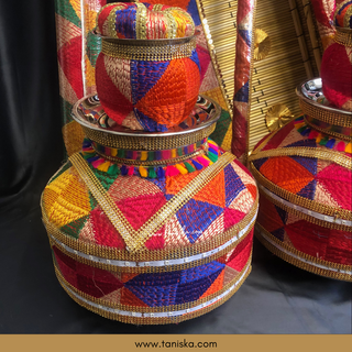 PRE-ORDER - Meenakari Peacock Mayian Fatti Full Set & KAZ Phulkari LED Jaggo Set - JESS COMBO DEAL - Available for