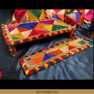 PRE-ORDER - New LED Jaggo (with Bells/Ghungroo) & Matching Mayian Set COMBO DEAL (Phulkari Print) - Available for