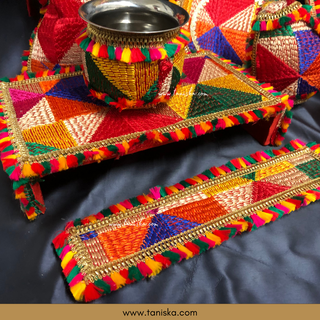 PRE-ORDER - New LED Jaggo (with Bells/Ghungroo) & Matching Mayian Set COMBO DEAL (Phulkari Print) - Available for