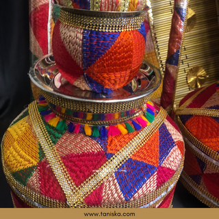 PRE-ORDER - Meenakari Peacock Mayian Fatti Full Set & KAZ Phulkari LED Jaggo Set - JESS COMBO DEAL - Available for
