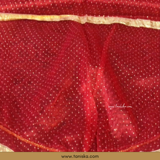 1 Red Multi-Purpose DORI RUMAL (Gift Bag Thaal Cover Potli Bag - Perfect for: Indian Wedding Shagan Ceremony Chunni