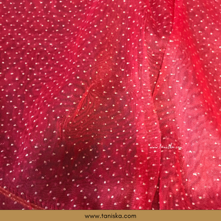 1 Red Multi-Purpose DORI RUMAL (Gift Bag Thaal Cover Potli Bag - Perfect for: Indian Wedding Shagan Ceremony Chunni