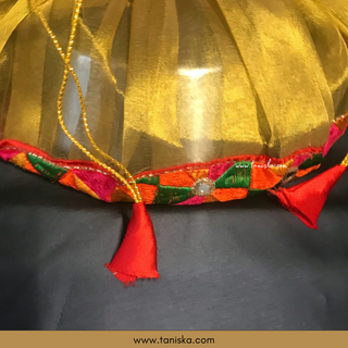 ’Aaj Din Shagna Da Chadeya’ - 1 Phulkari Multi-Purpose DORI RUMAL (Gift Bag Thaal Cover Potli Bag - Perfect for: Indian