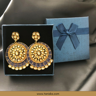 MISHCA Antique Gold Earrings - Grey