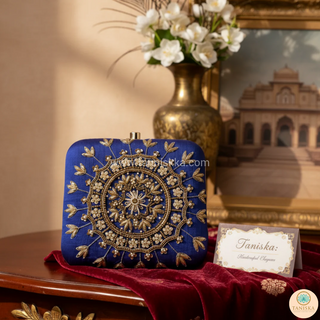 The Sapphire Mandala Clutch Bag