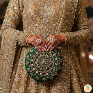 The Emerald Mandala Clutch Bag