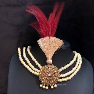 The Heritage Crest | Multi-Tone Kundan Kalgi - Mens Bridal Kalgi
