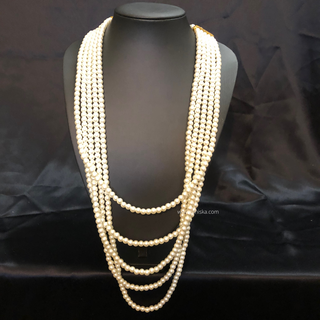 The Rajasa Pure | Multi-Tiered Minimalist Groom’s Mala | Pearl White 5 Layered Mens / Groom Mala - Mens Bridal Mala