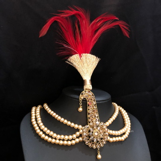 The Dynasty Sun-Drop | Handcrafted Kundan Kalgi - Mens Bridal Kalgi