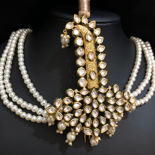 The Grand Vizier | Ornate Kundan & Ivory Plume Kalgi - Mens Bridal Kalgi