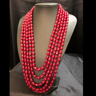 The Maharaja’s Ruby | Layered Crimson & Gold Mala - Mens Bridal Mala