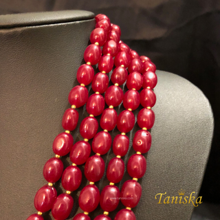 The Maharaja’s Ruby | Layered Crimson & Gold Mala - Mens Bridal Mala
