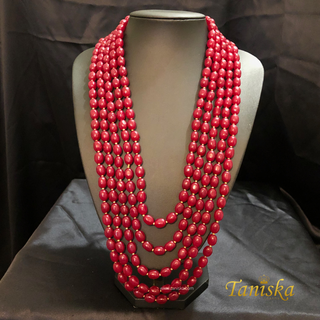 The Maharaja’s Ruby | Layered Crimson & Gold Mala - Mens Bridal Mala