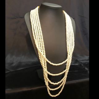 The Rajasa Pure | Multi-Tiered Minimalist Groom’s Mala | Pearl White 5 Layered Mens / Groom Mala - Mens Bridal Mala