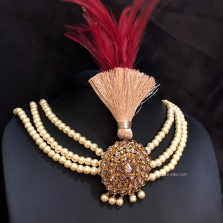 The Heritage Crest | Multi-Tone Kundan Kalgi - Mens Bridal Kalgi