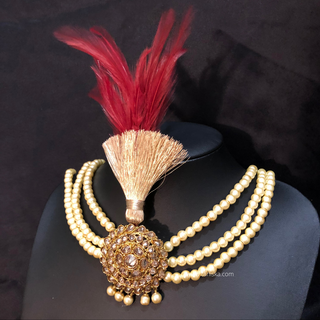 The Heritage Crest | Multi-Tone Kundan Kalgi - Mens Bridal Kalgi