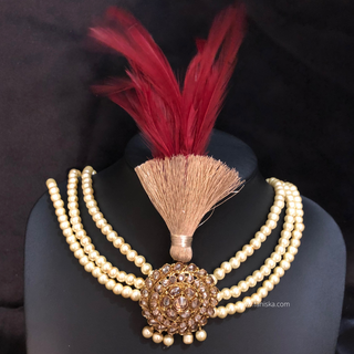 The Heritage Crest | Multi-Tone Kundan Kalgi - Mens Bridal Kalgi