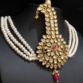 The Emperor’s Emerald | Ornate Kundan Kalgi - Mens Bridal Kalgi