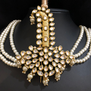 The Grand Vizier | Ornate Kundan & Ivory Plume Kalgi - Mens Bridal Kalgi