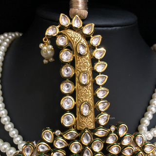 The Grand Vizier | Ornate Kundan & Ivory Plume Kalgi - Mens Bridal Kalgi