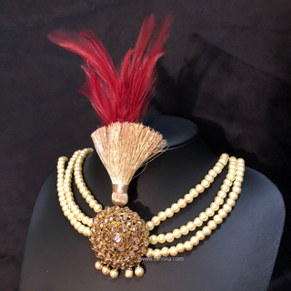 The Heritage Crest | Multi-Tone Kundan Kalgi - Mens Bridal Kalgi