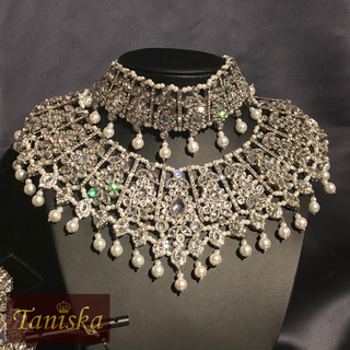 KAIRA Silver Bridal Necklace Set Bundle - Necklace Set