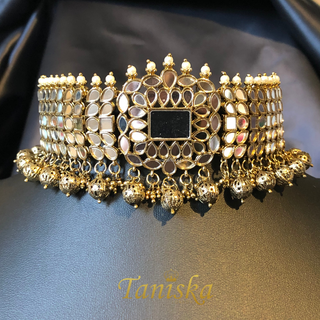 HARLEEN Golden Glass Necklace Set - Necklace Set