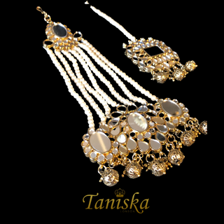 HARLEEN Golden Glass Necklace Set - Necklace Set