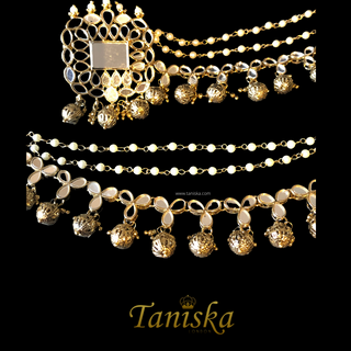 HARLEEN Golden Glass Necklace Set - Necklace Set