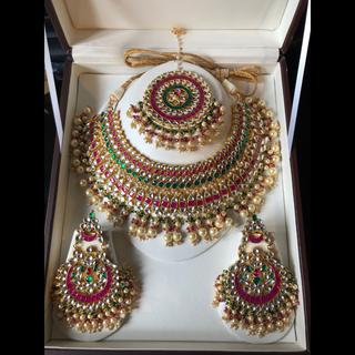 MISHCA Traditional Multi Pachi-Kundan Necklace Set - Necklace Set