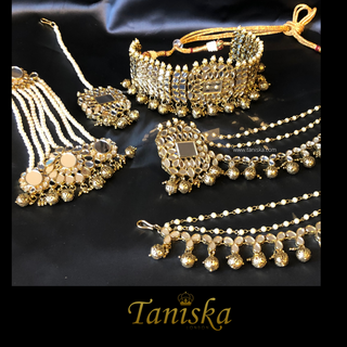 HARLEEN Golden Glass Necklace Set - Necklace Set