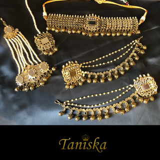 HARLEEN Golden Glass Necklace Set - Necklace Set