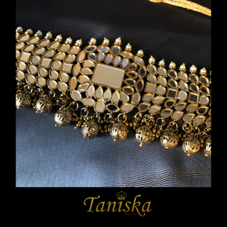 HARLEEN Golden Glass Necklace Set - Necklace Set