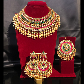 MISHCA Traditional Multi Pachi-Kundan Necklace Set - Necklace Set