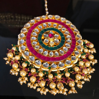 MISHCA Traditional Multi Pachi-Kundan Necklace Set - Necklace Set