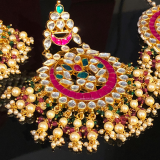 MISHCA Traditional Multi Pachi-Kundan Necklace Set - Necklace Set