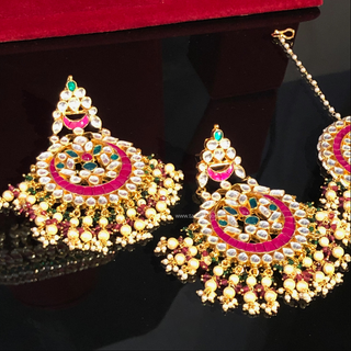 MISHCA Traditional Multi Pachi-Kundan Necklace Set - Necklace Set