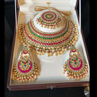 MISHCA Traditional Multi Pachi-Kundan Necklace Set - Necklace Set