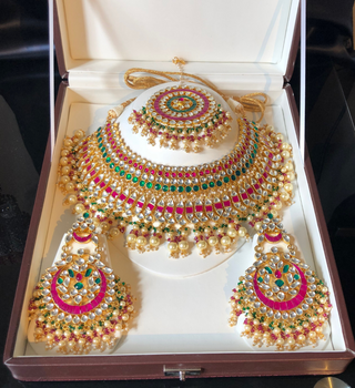 MISHCA Traditional Multi Pachi-Kundan Necklace Set - Necklace Set