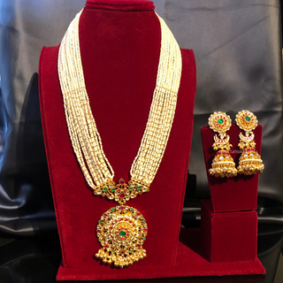 HEER Traditional Multi Pachi Kundan Long Haar Set - Necklace Set