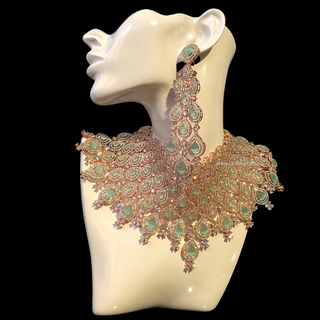JULIET Cubic Zirconia Mint Necklace Set - Necklace Set