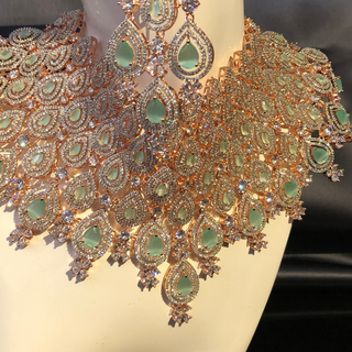 JULIET Cubic Zirconia Mint Necklace Set - Necklace Set