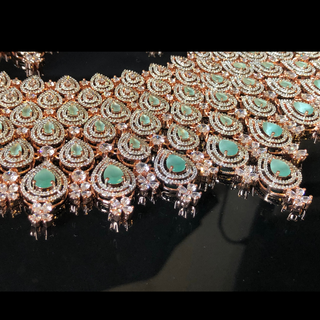 JULIET Cubic Zirconia Mint Necklace Set - Necklace Set