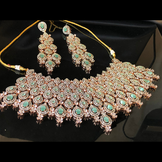 JULIET Cubic Zirconia Mint Necklace Set - Necklace Set